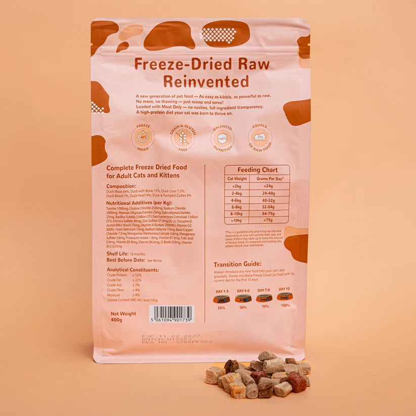 Waita Freeze Dried Complete Recipe for Cats: Duck