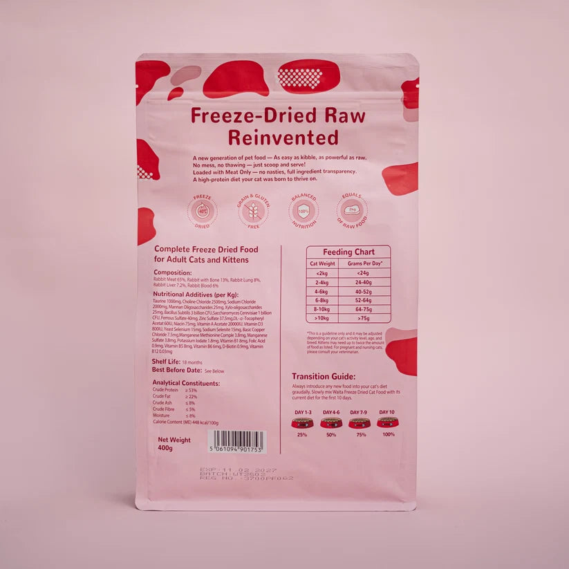 Waita Freeze Dried Complete Recipe for Cats: Rabbit