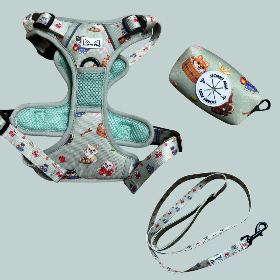 Shiba Squad Harness Collection (tactical harness, lead, poo bag holder) - PRE ORDER BUNDLE SPECIAL OFFER