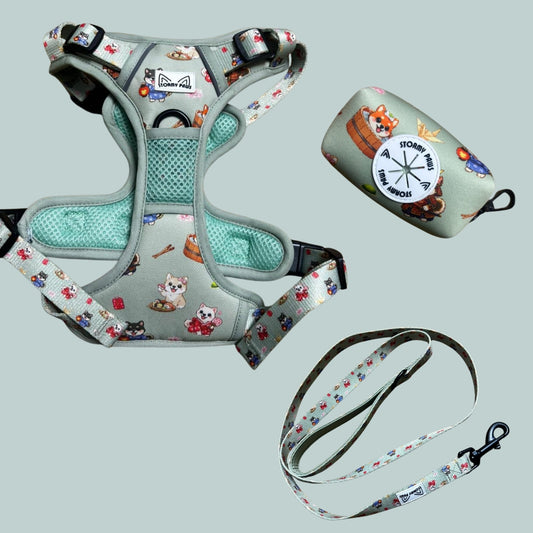 SHIBA SQUAD - Harness Bundle (tactical harness, lead, poo bag holder)